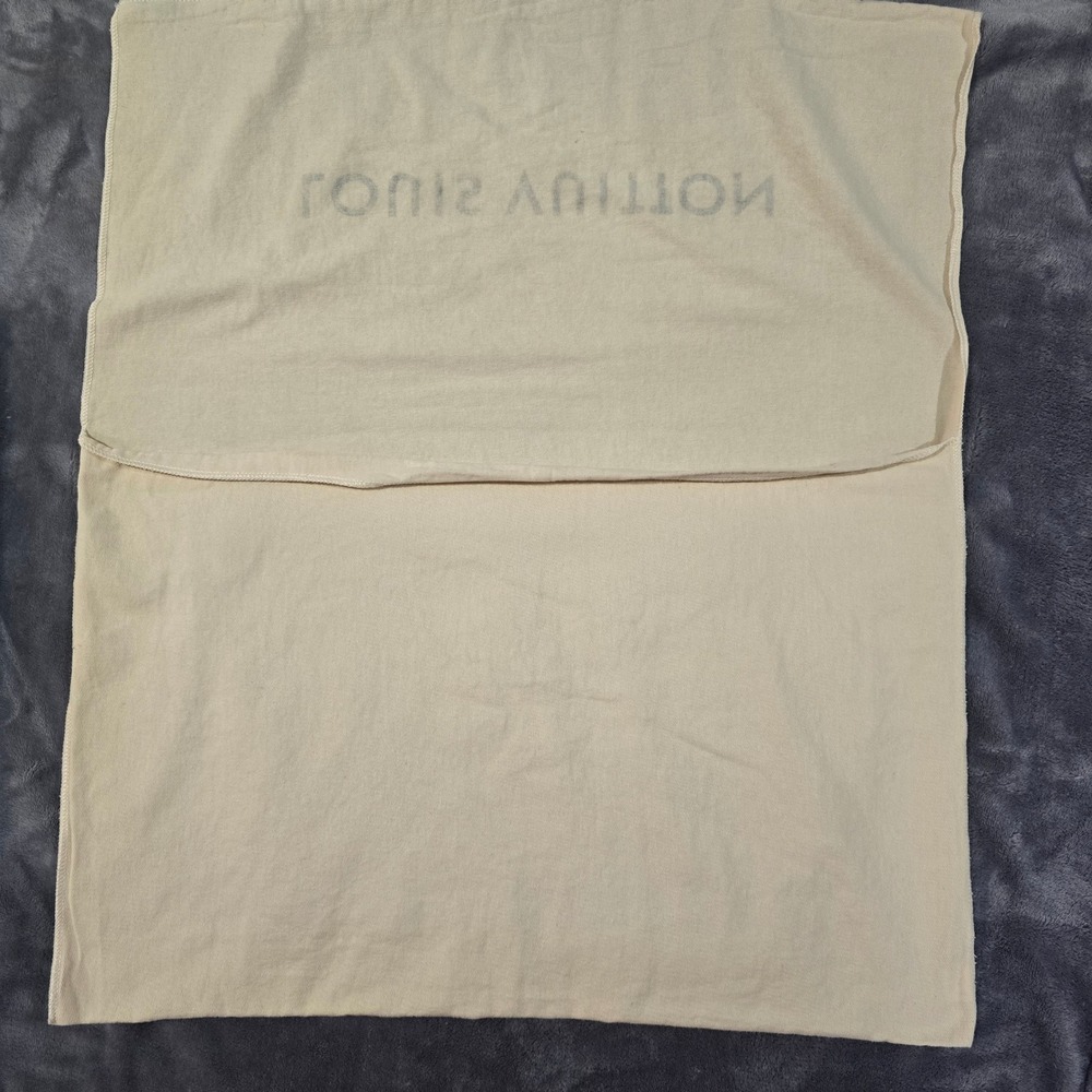Louis Vuitton Cream Cotton Dust Bag Envelope 21x12 Large Handbag Cover Accessory - Picture 3 of 6